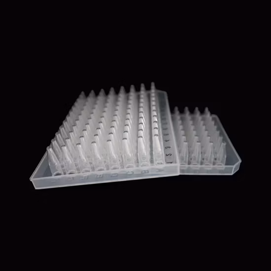 0.1ml PCR 튜브 폴리프로필렌 PCR 튜브 스트립 투명 PCR 반응 튜브 12개 스트립