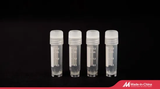 실험실 Rnase Dnase 무료 저온 저장 튜브 스크류 캡이 있는 2ml Cryovials 극저온 약병